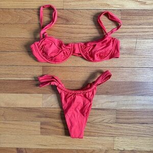 Monday Swimwear Capri Top Malta Bottom Chili Pepper Size Small